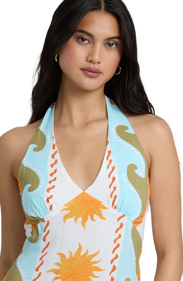 Billabong Sunny Sometimes Halter Minidress, Alternate, color, Salt Crystal