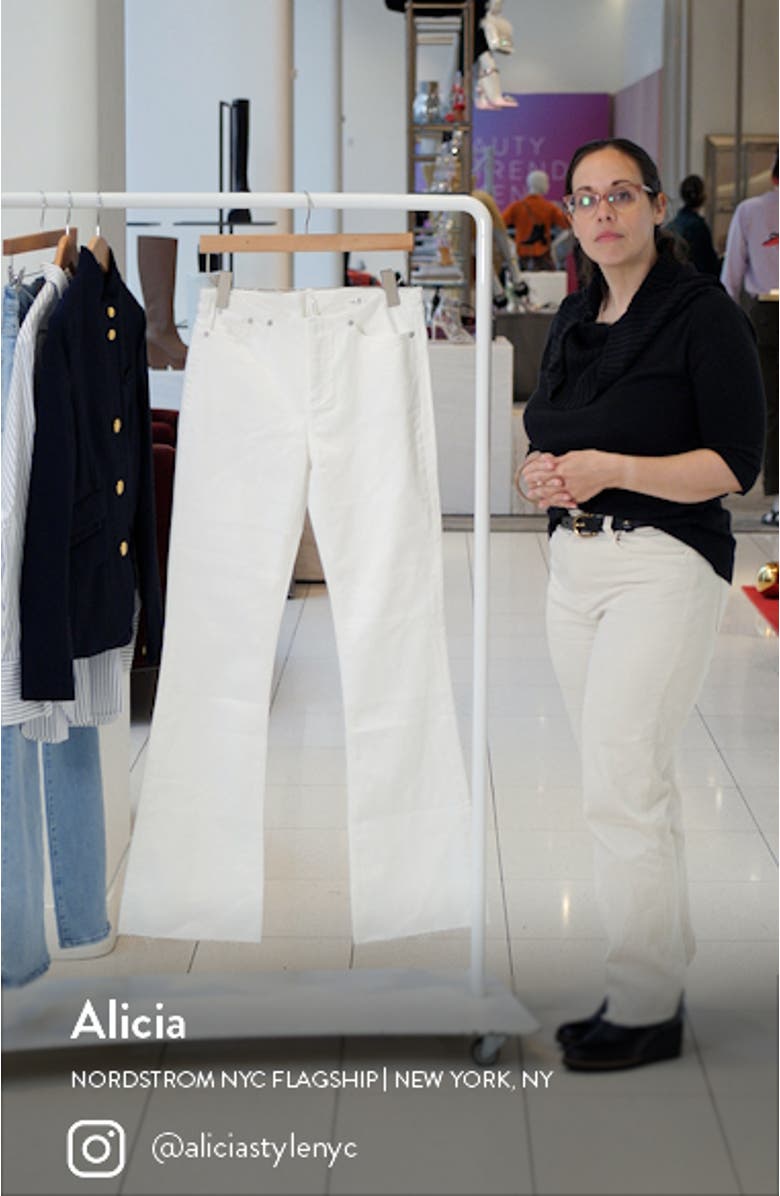 Kinsley Raw Hem Low Rise Flare Jeans, sales video thumbnail