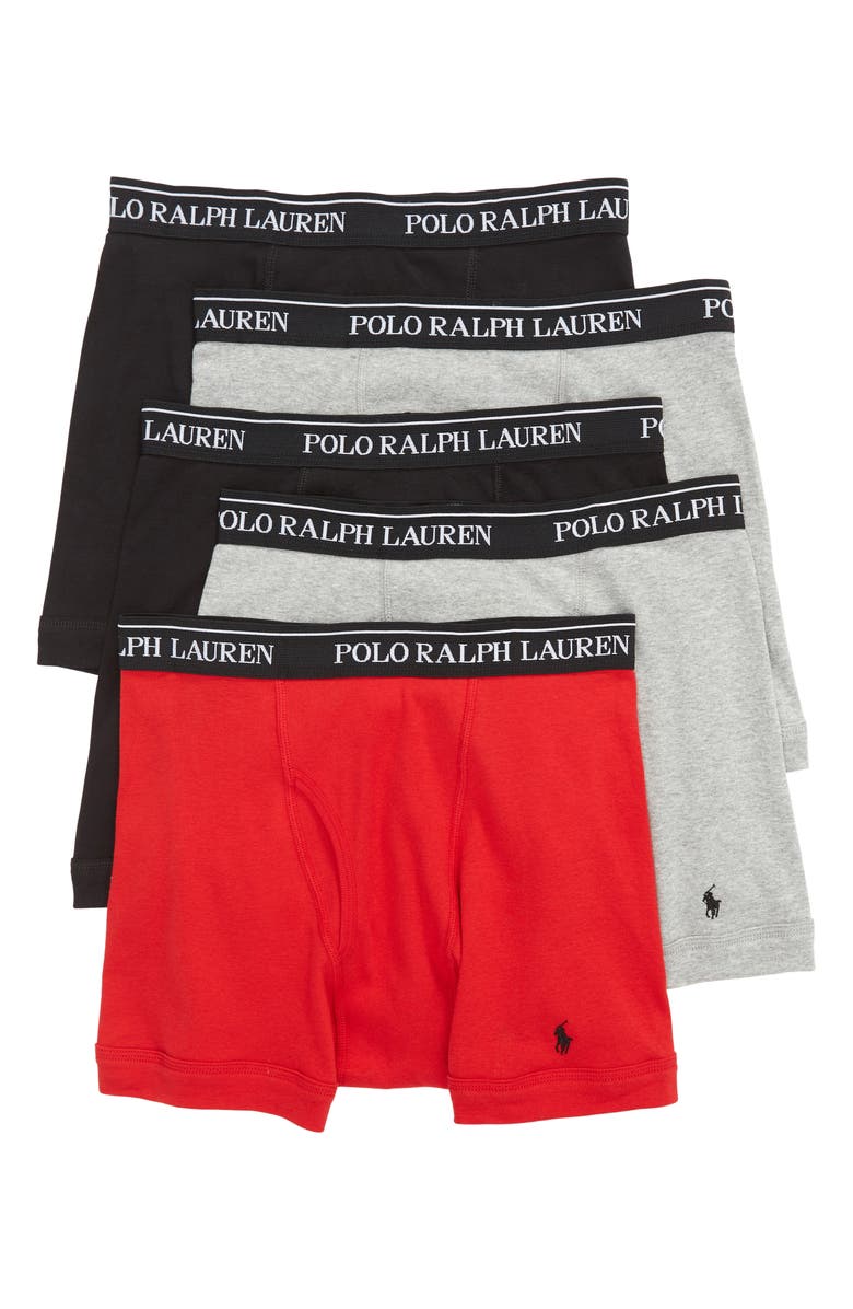 Polo Ralph Lauren 5-Pack Cotton Boxer Briefs, Main, color, 
