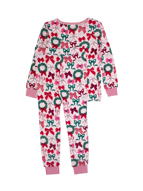 Rufflebutts Girls Softsnooze Ruffle Long Sleeve Pajama Set In Multi