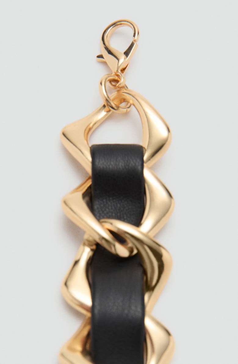 MANGO Faux Leather Chain Belt, Alternate, color, Gold