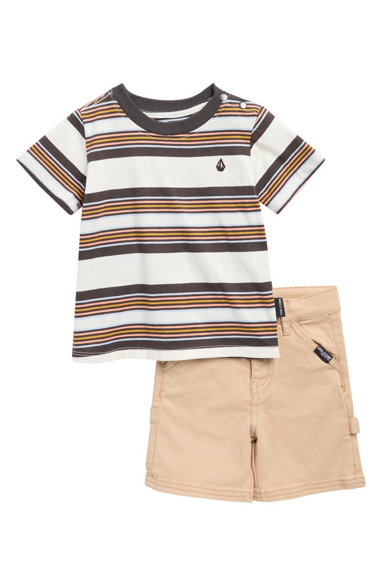 Volcom Stripe T-Shirt & Shorts Set, Main, color,