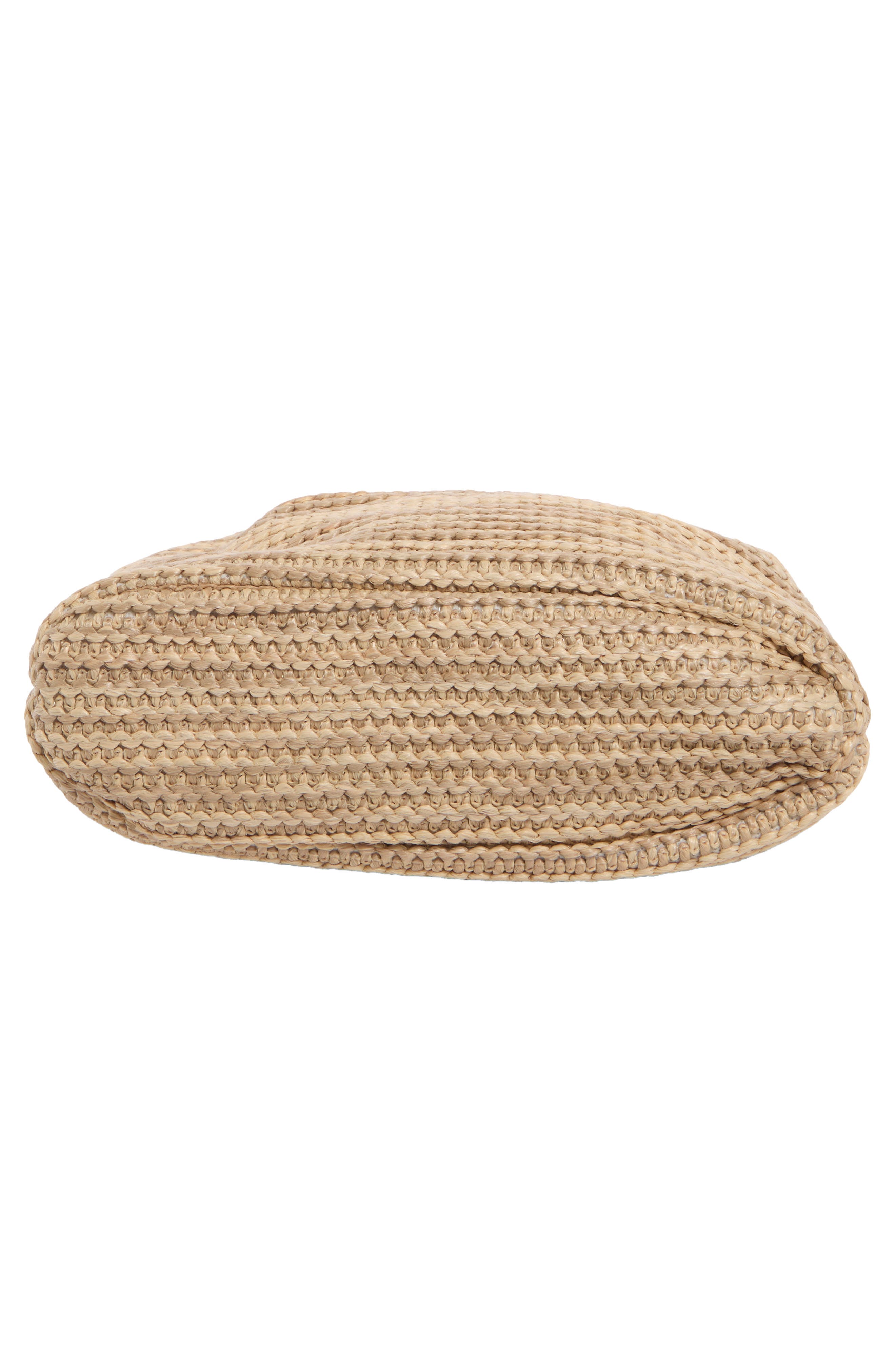 URBAN EXPRESSIONS HANDBAGS Beaded Handle Straw Crossbody Bag, Alternate, color, Natural