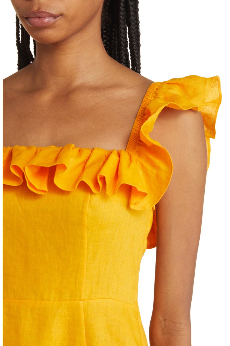 Ruffle Linen Dress, Alternate, color, YELLOW