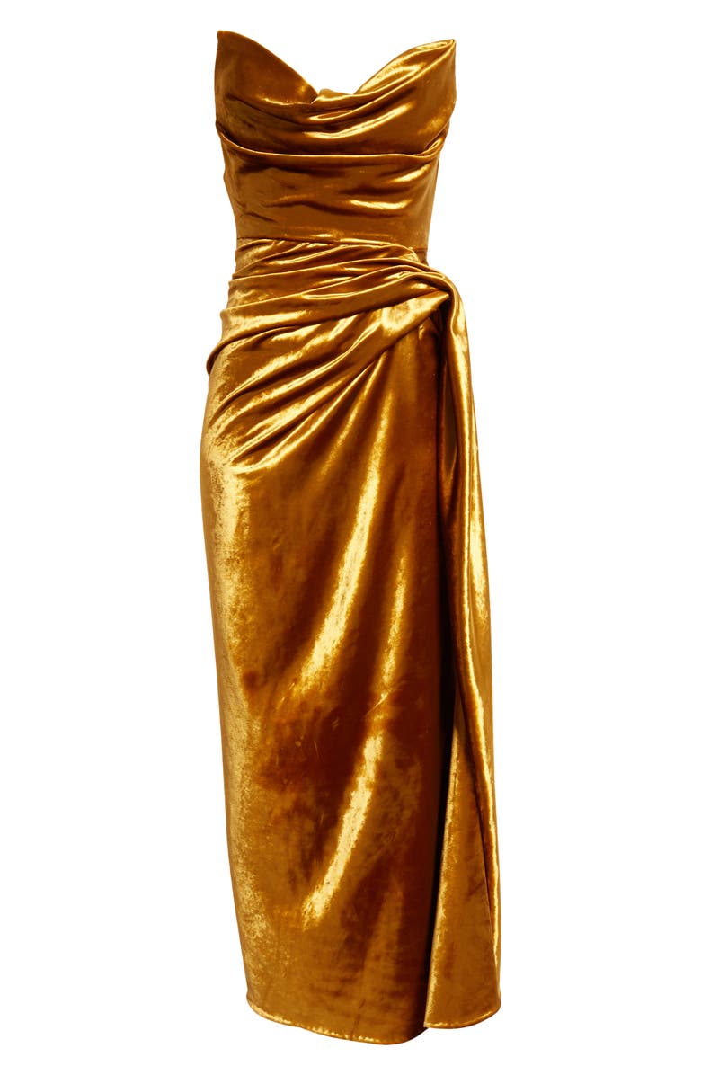 Jason Wu Collection Strapless Shiny Velvet Gown, Alternate, color, 