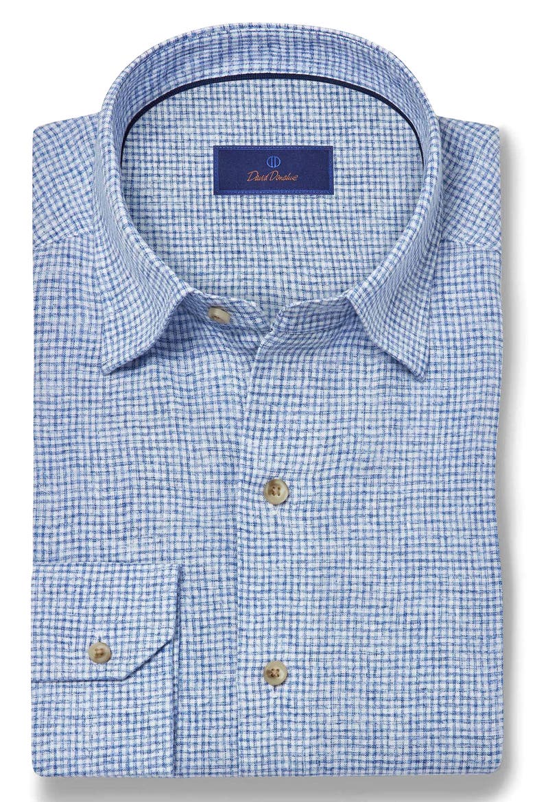 Linen Check Sport Shirt, Alternate, color, WHITE/ NAVY