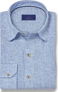 David Donahue Linen Check Sport Shirt