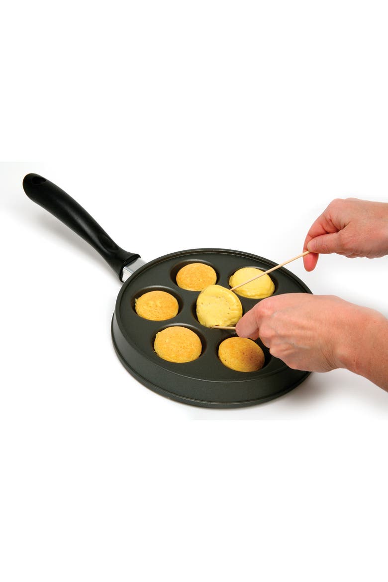 Stuffed Aebleskiver Pancake Pan with 2.25-Inch Cavities, Alternate, color, Black