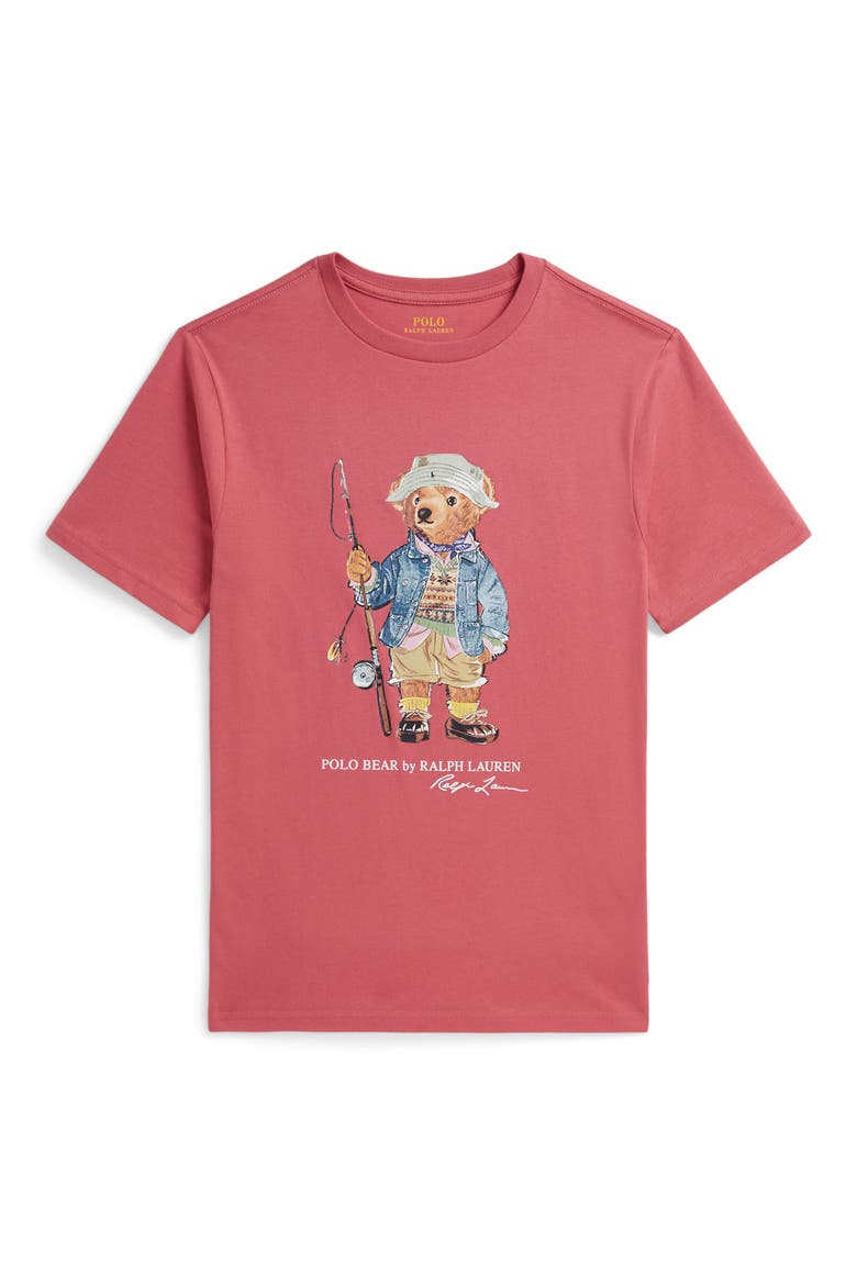 Kids' Polo Bear Cotton Jersey Tee, Main, color, ADIRONDACK BERRY