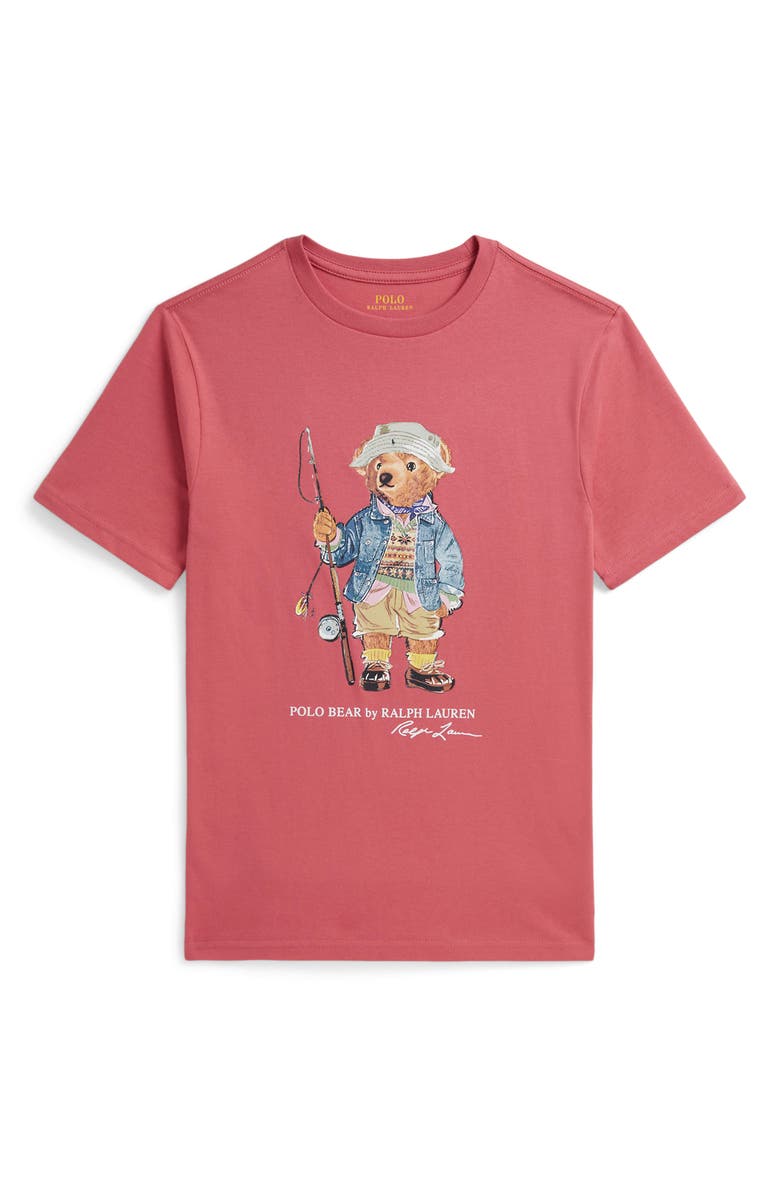 Polo Ralph Lauren Kids' Polo Bear Cotton Jersey Tee, Main, color, Adirondack Berry