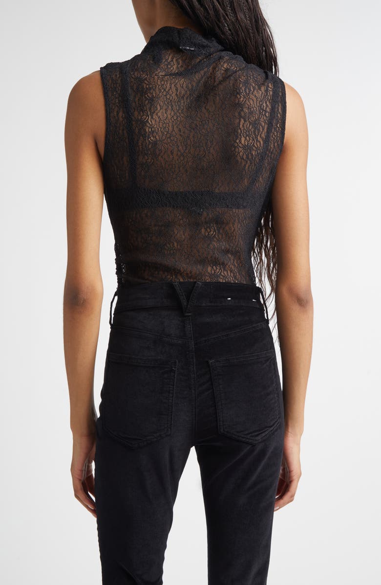 Veronica Beard Mylie Lace Mock Neck Sleeveless Top, Alternate, color, Black