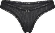SKIMS Lightweight Stretch Cotton Pointelle Thong