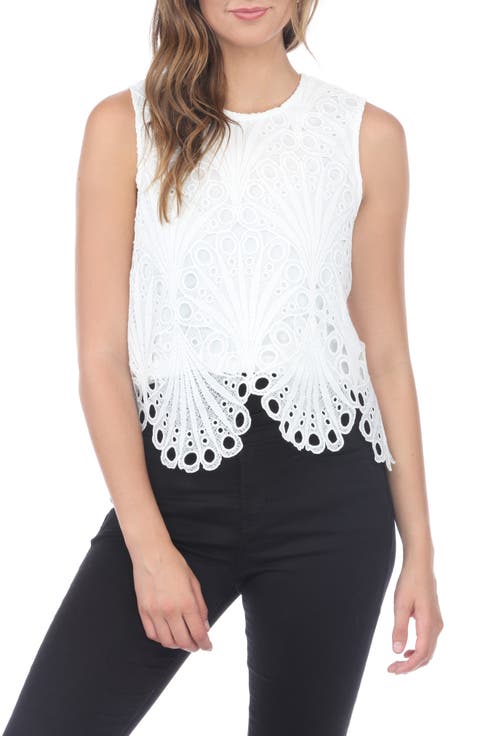 Embroidered Lace Tank Top