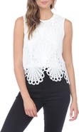 RAIN AND ROSE Embroidered Lace Tank Top