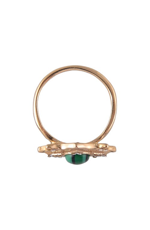 Rachel Roy Stone Round Cocktail Ring In Gold