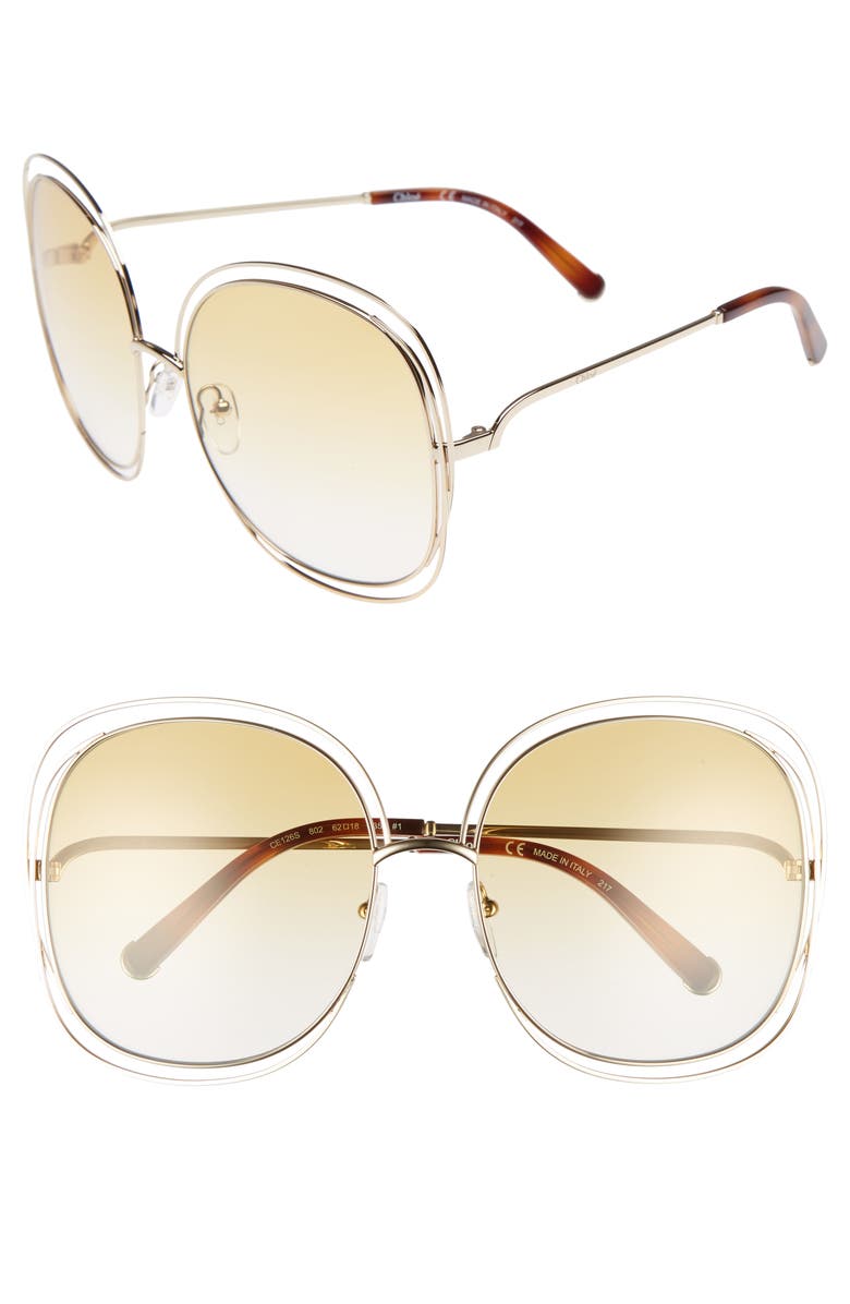 Chloé Carlina 62mm Oversize Sunglasses, Main, color, 