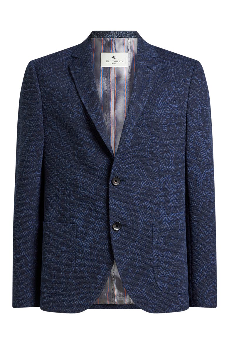 Roma Paisley Jersey Sport Coat, Alternate, color, PRINTED BLUE BASE