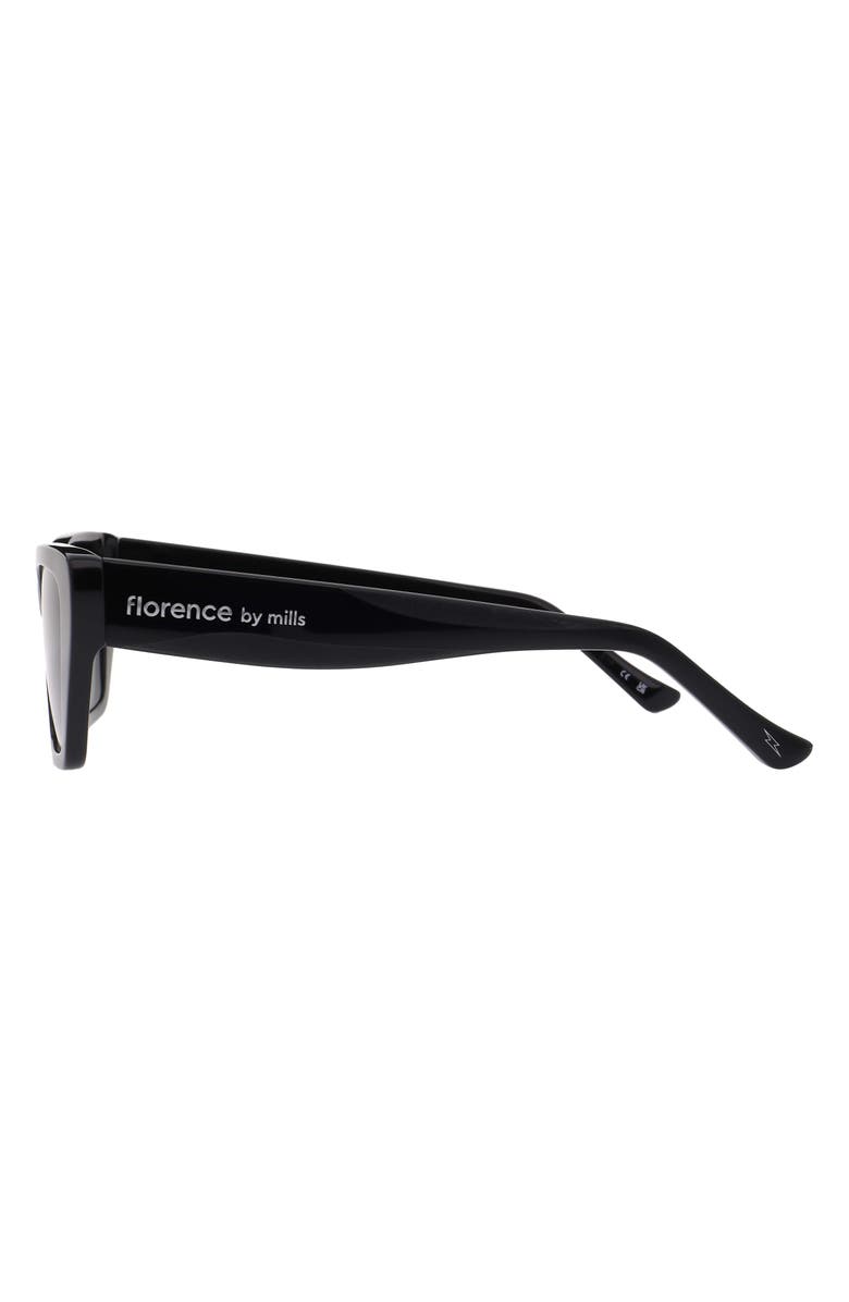 Florence by Mills 53mm Cat Eye Sunglasses, Alternate, color, Gloss Black