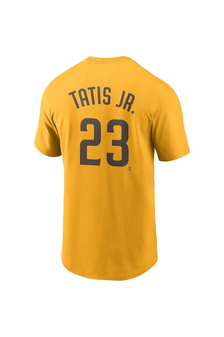 Men's Nike Fernando Tatis Jr. Gold San Diego Padres Name & Number T-Shirt, Alternate, color, Gold