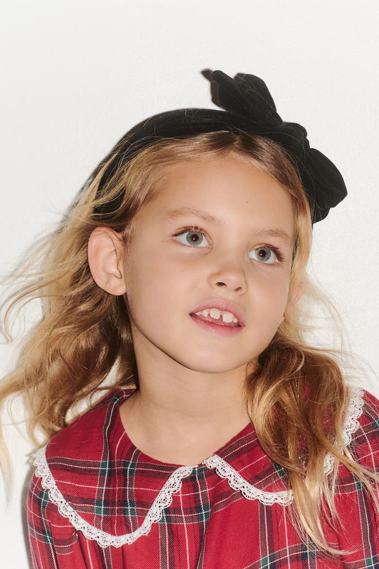 Lace-trimmed Flannel Dress, Alternate, color, Red/plaid