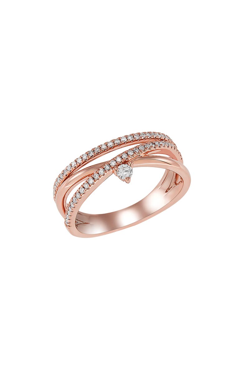 Frankie & Zoe Diamond Crisscross Ring, Alternate, color, Rose Gold