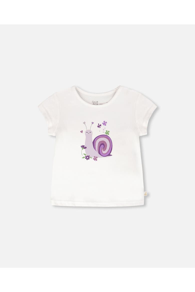 Organic Cotton Jersey Snail T-Shirt, Main, color, White
