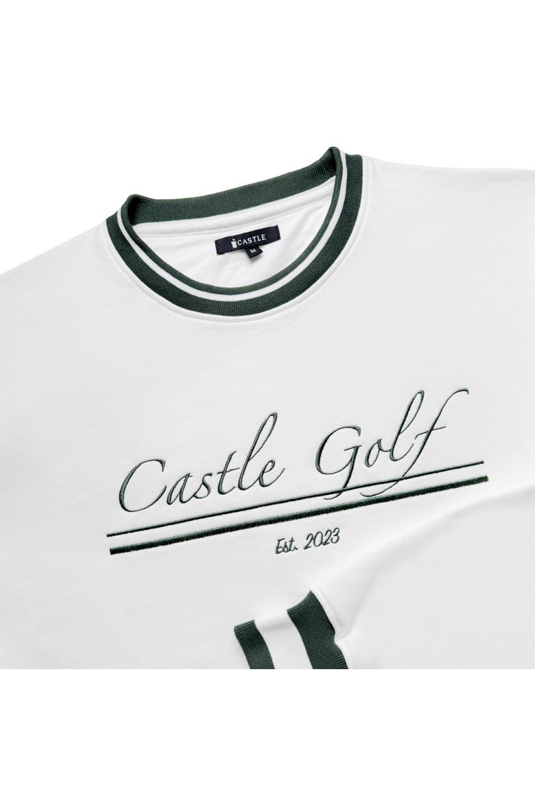 Embroidered Crewneck Sweatshirt, Alternate, color, White/Green
