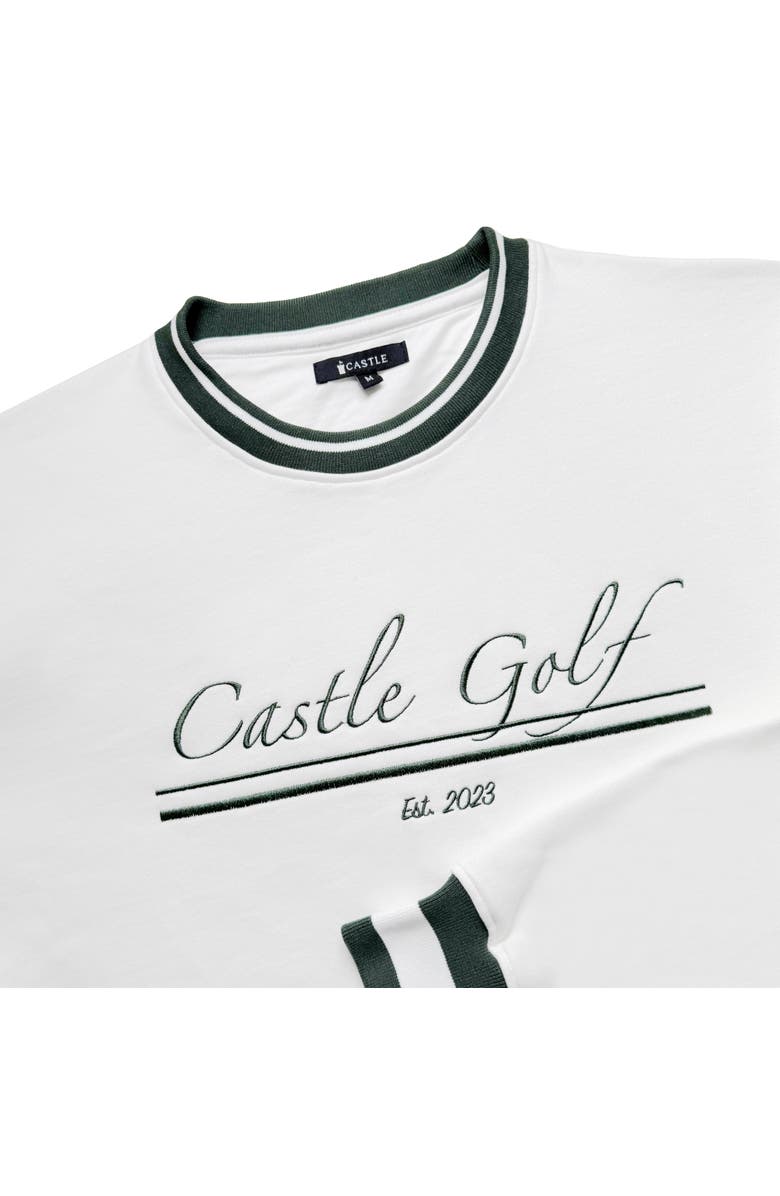 Castle Golf Embroidered Crewneck Sweatshirt, Alternate, color, White/Green