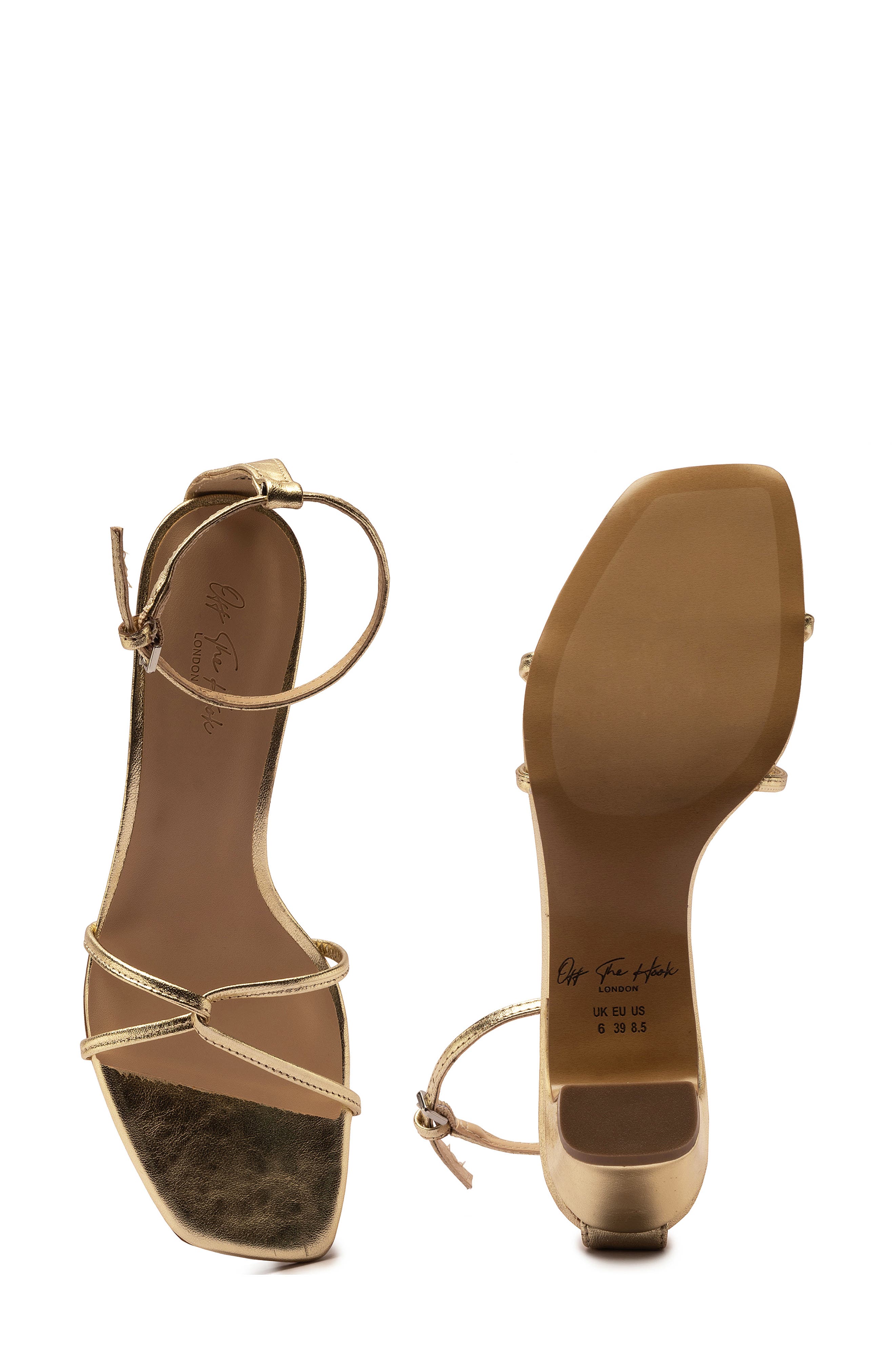 OFF THE HOOK LONDON Holborn Block Heel Sandal, Alternate, color, Gold
