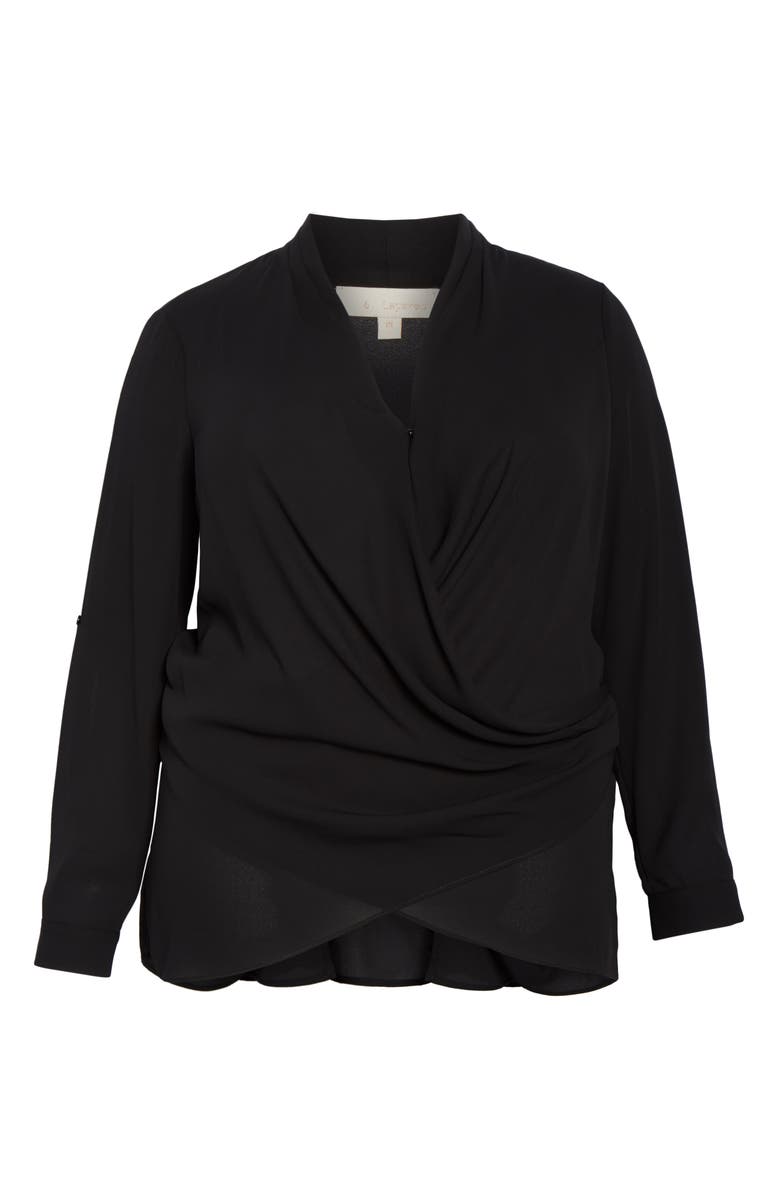 &.Layered Draped Wrap Top, Alternate, color, 