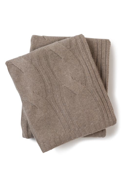 Sofia Cashmere New York Cable Knit Cashmere Throw Blanket In Brown