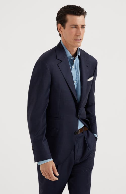 Brunello Cucinelli Single-breasted Virgin-wool Blazer In Blue