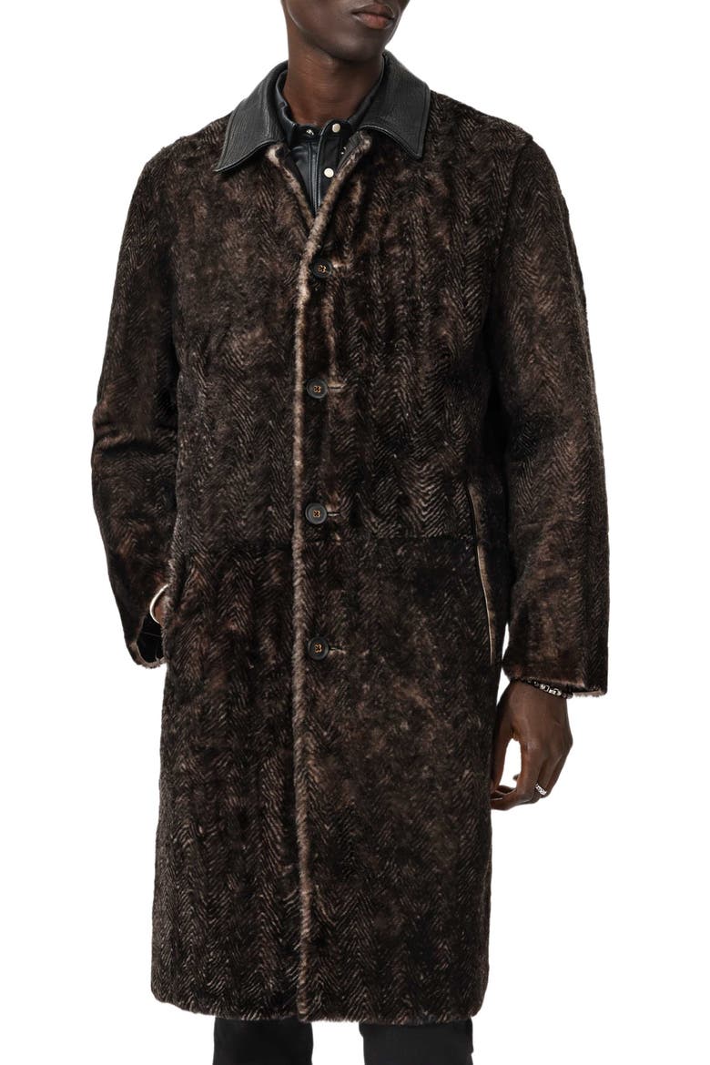 Gove Genuine Shearling Coat, Main, color, BLACK/ WHITE