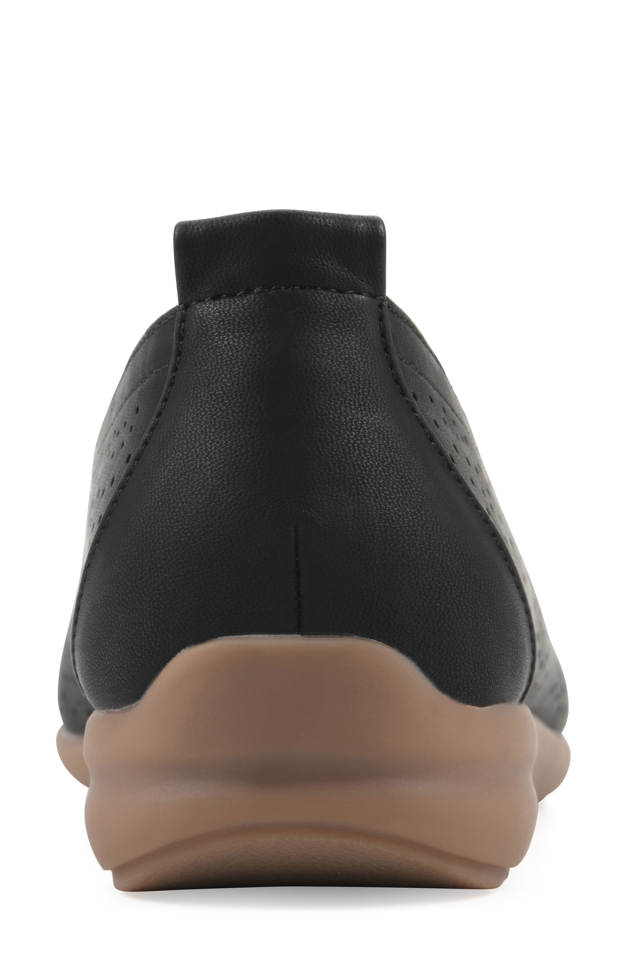CLIFFS BY WHITE MOUNTAIN Cortney Perforated Ballet Flat, Alternate, color, Black Smooth