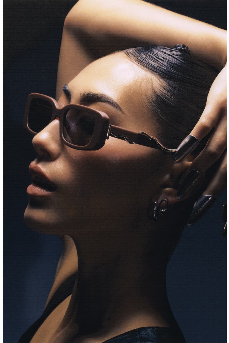 Drippy 53mm Square Sunglasses, Alternate, color, MATTE CHOCOLATE/ SILVER