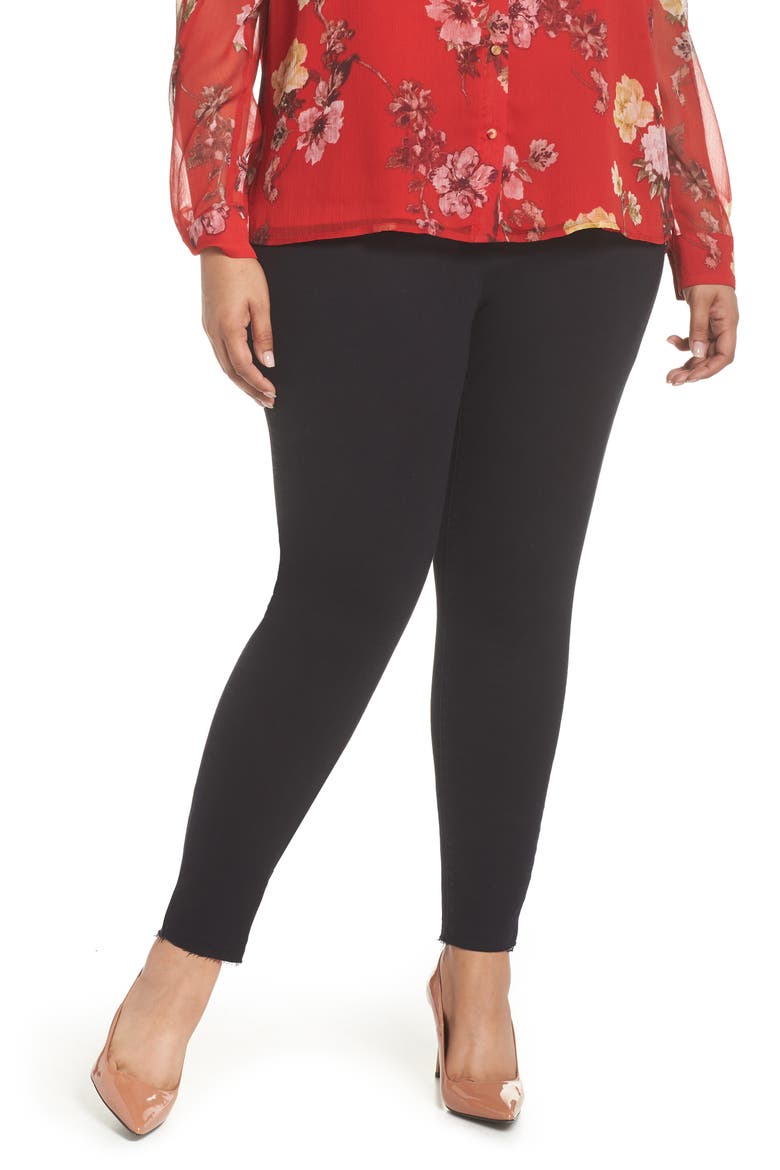 Super Stretch Denim Leggings, Main, color, RICH BLACK