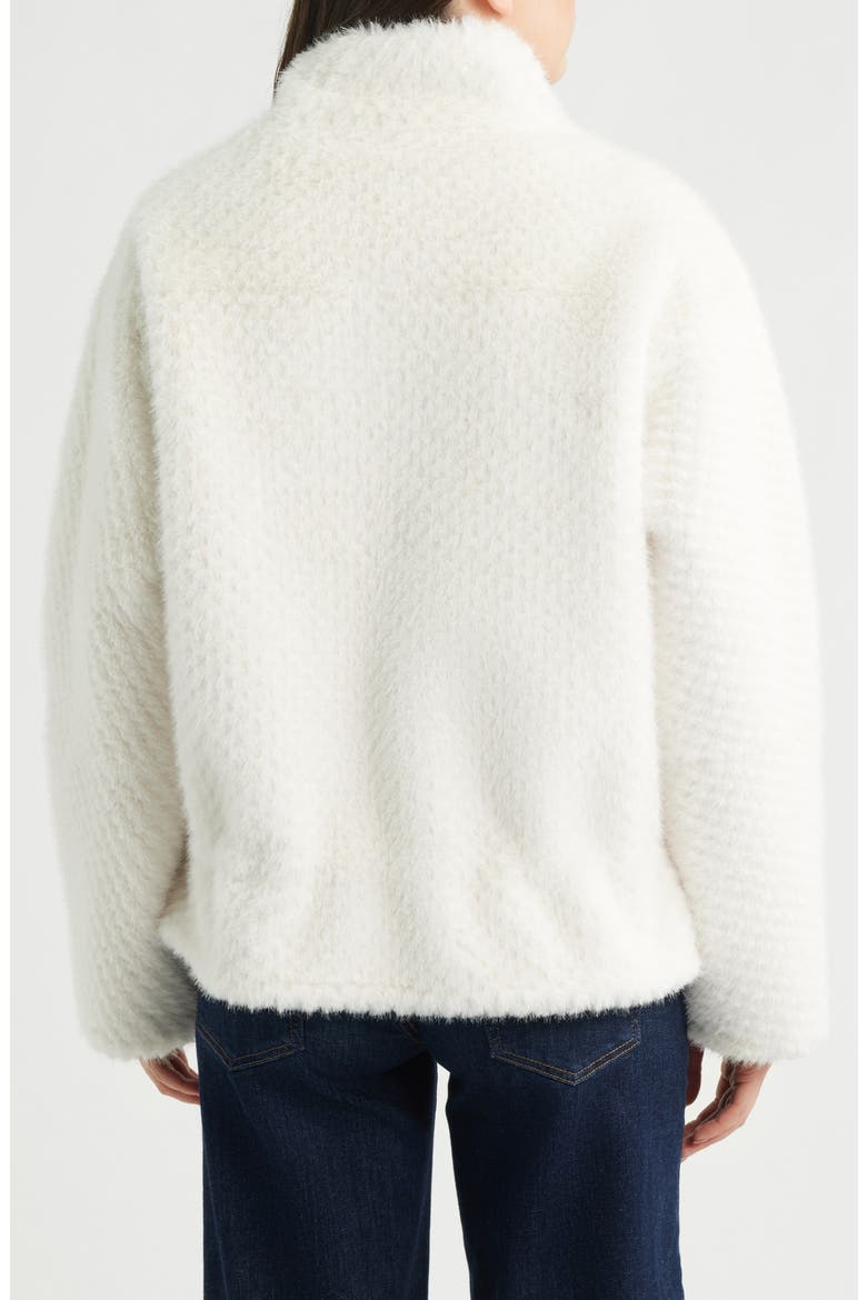 Reversible Peplum Faux Fur Jacket, Alternate, color, CREAM