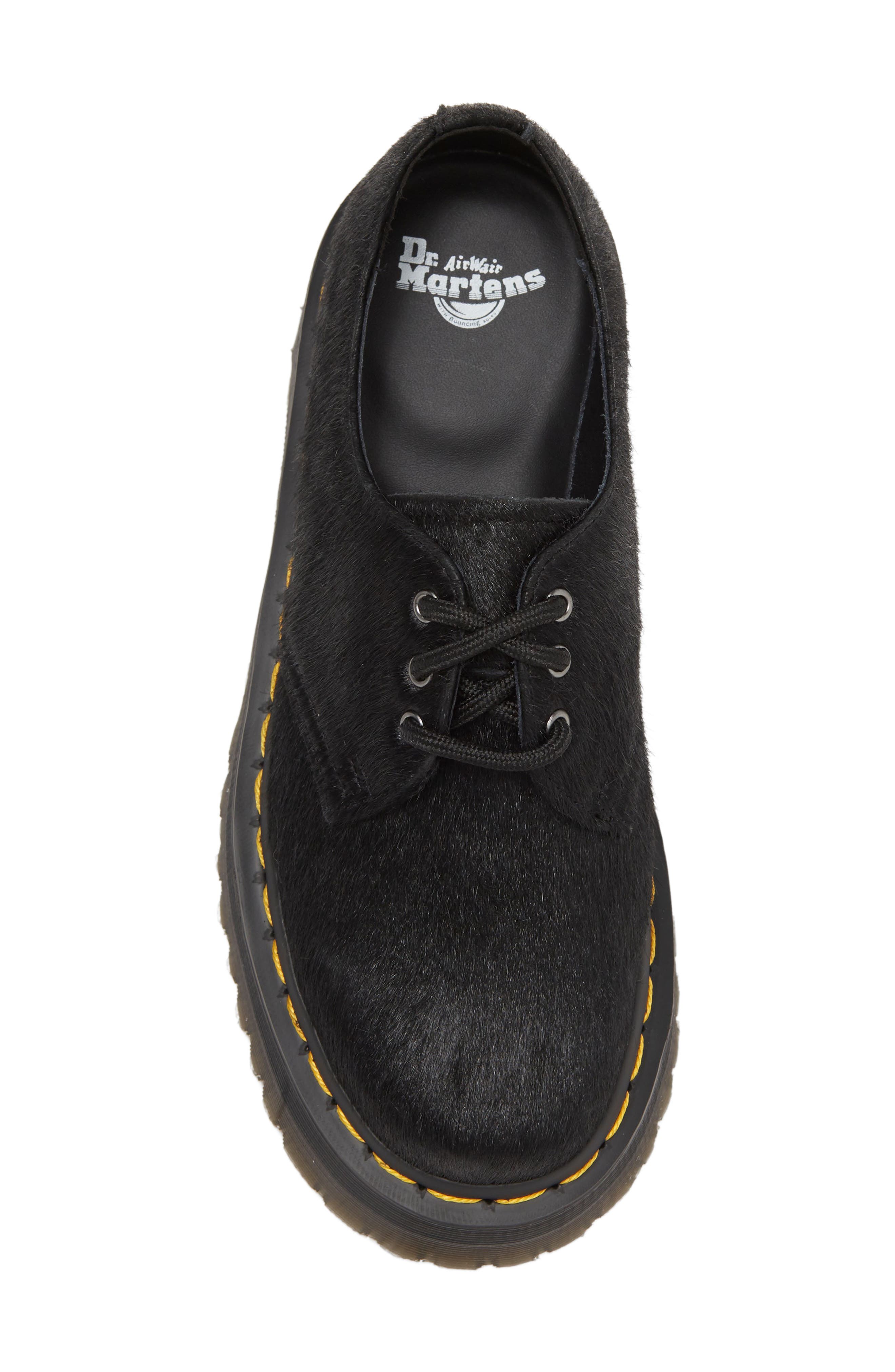 Dr. Martens Quad Platform Derby, Alternate, color, Black Hair On
