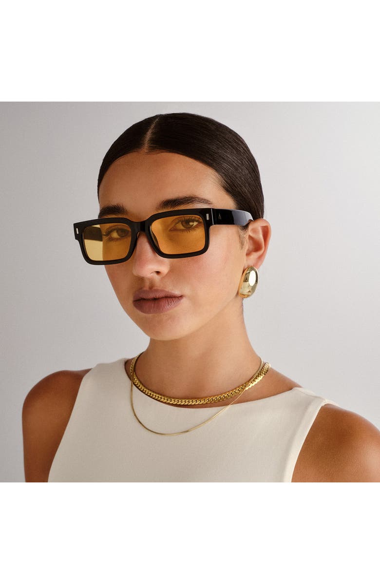 AIRE Castor 51mm D-Frame Sunglasses, Alternate, color, Black / Amber Tint