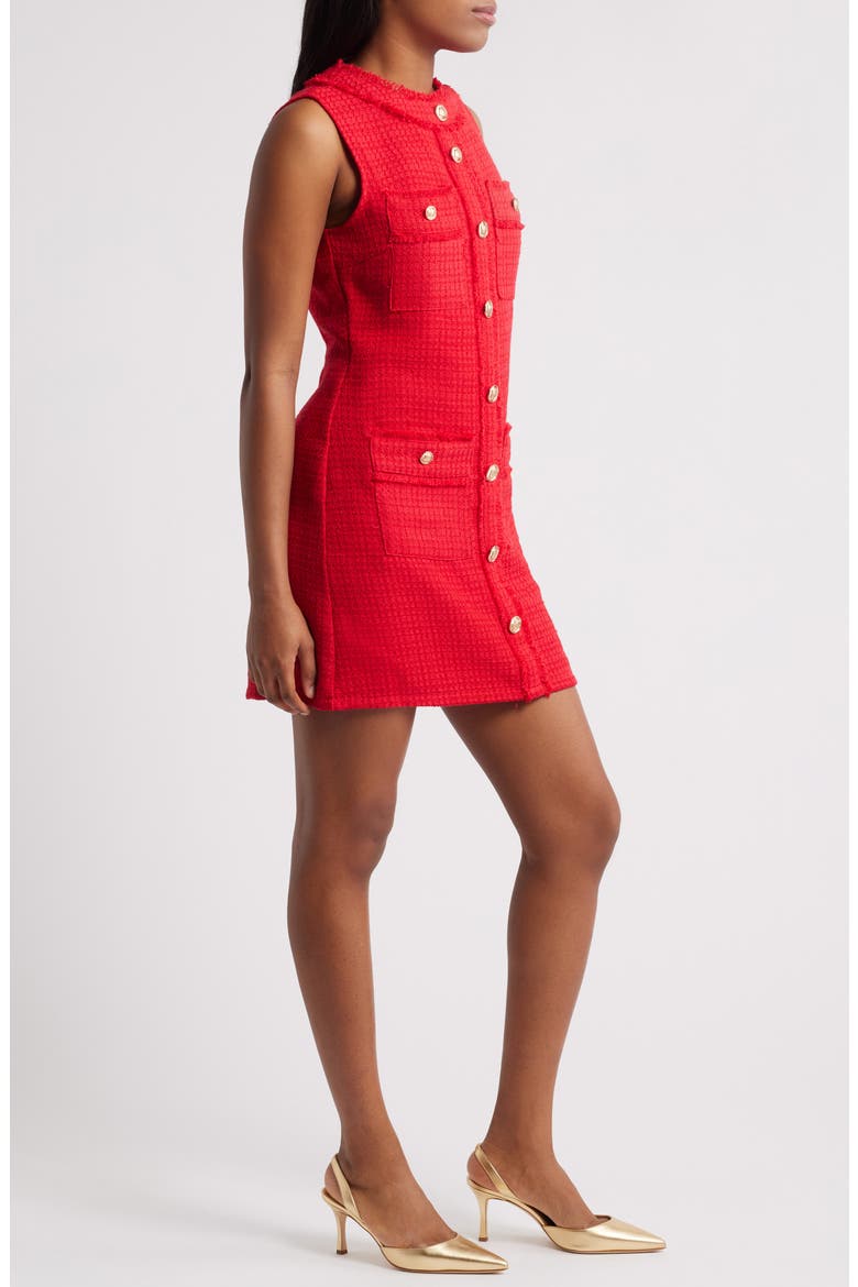 Kayli Button Front Minidress, Alternate, color, RED