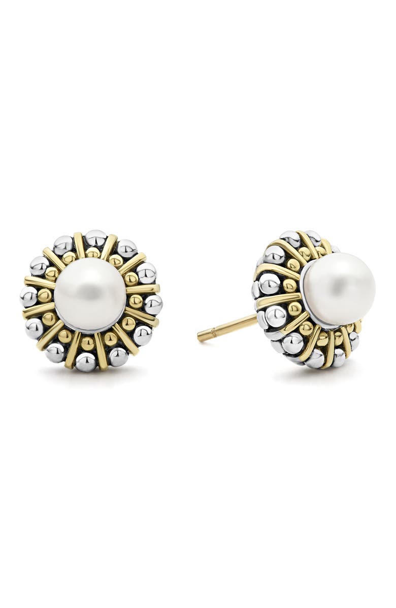 LAGOS Luna Cultured Pearl Stud Earrings, Alternate, color, 