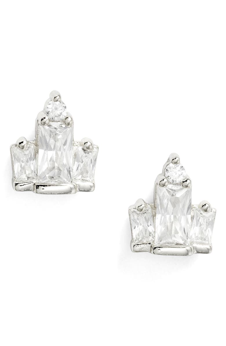 Kendra Scott Juliette Stud Earrings, Main, color, Rhodium White Crystal