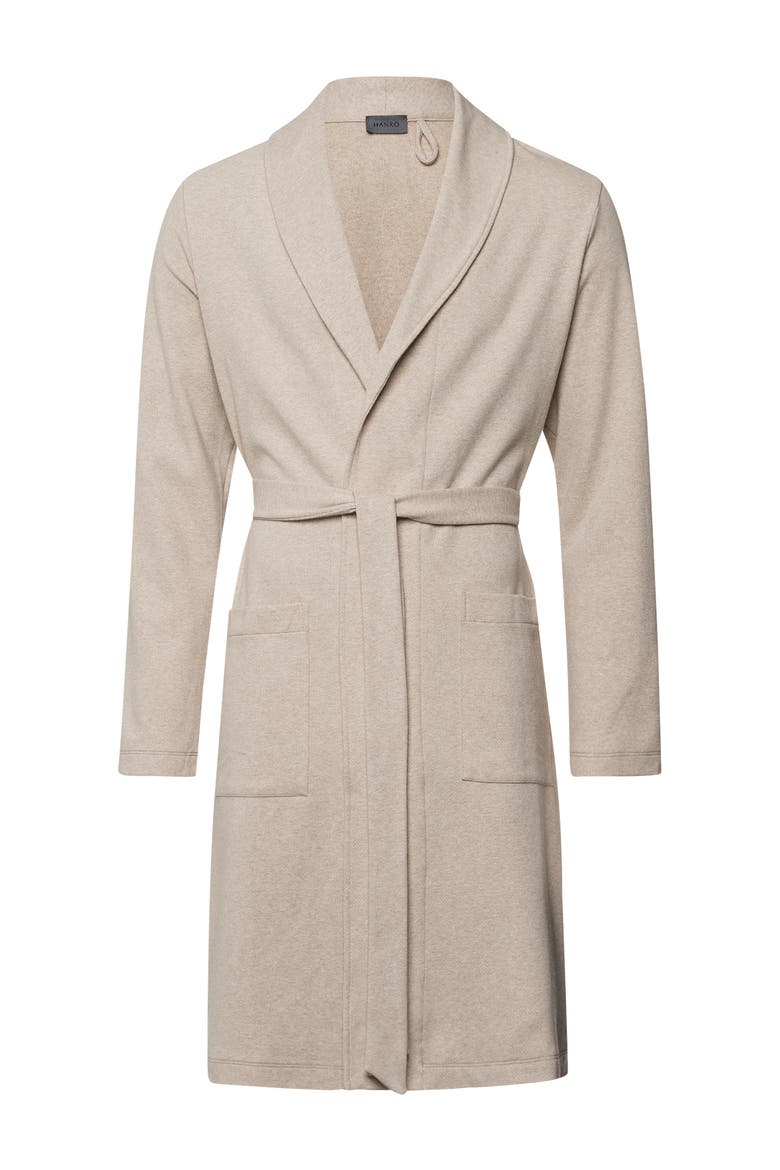 Cozy Living Organic Cotton Soft Jersey Robe, Main, color, Camel Melange