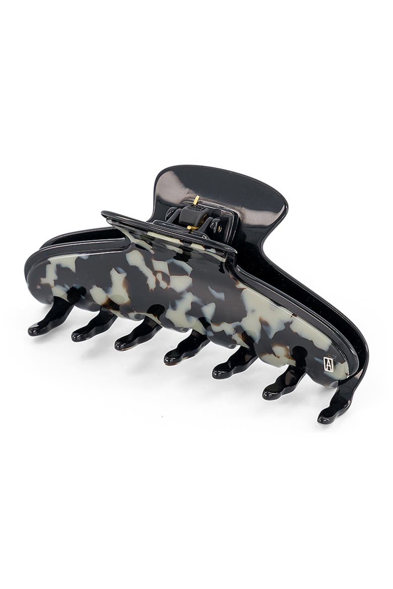 Vincenne large acetate hair clip, Alternate, color, grey