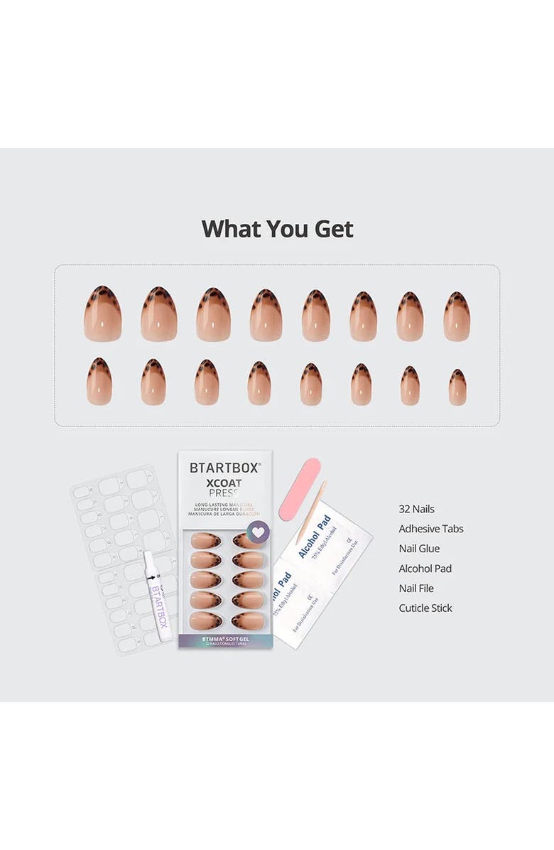 Btartboxnails Press-on Nails Almond Nail Set, Alternate, color, Espresso Leopard