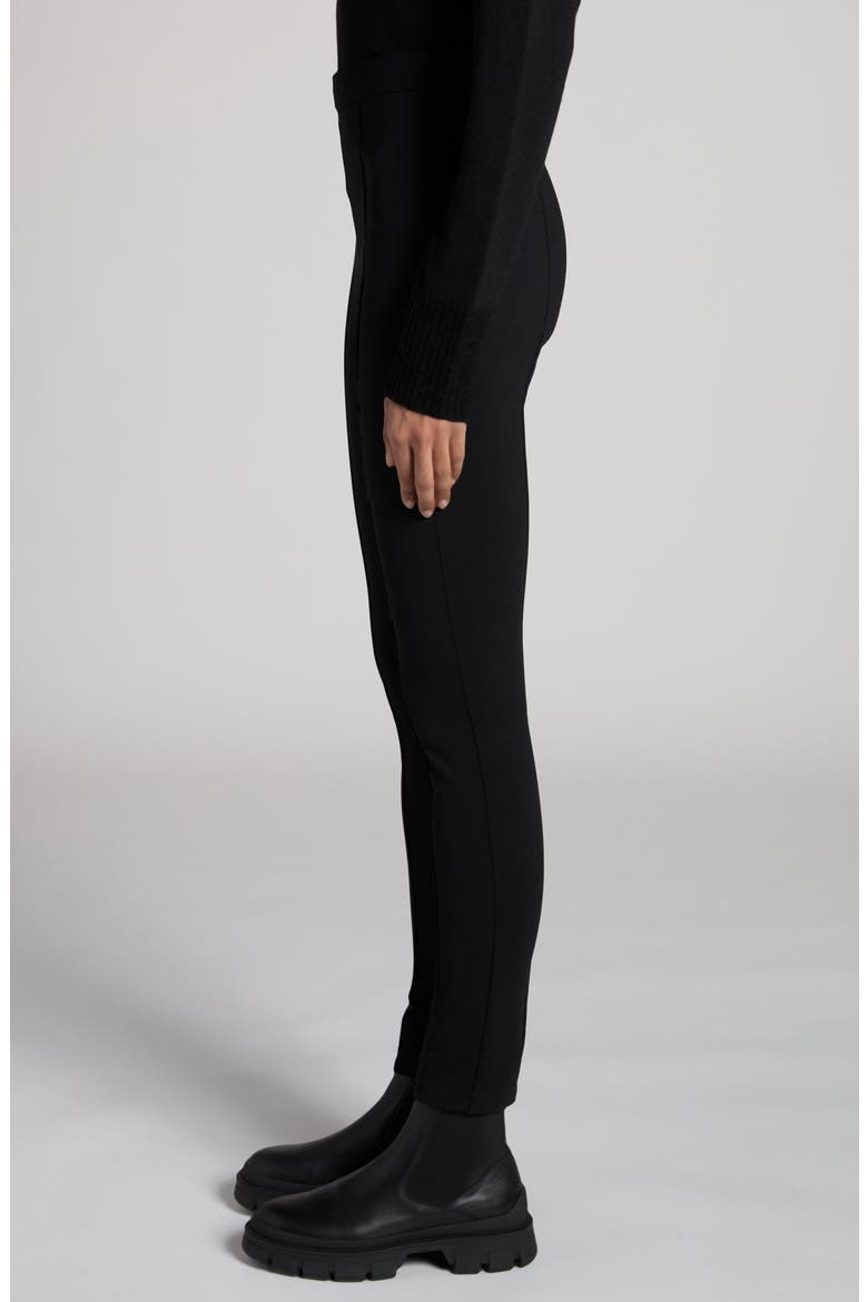 Pintuck High Waist Leggings, Alternate, color, BLACK