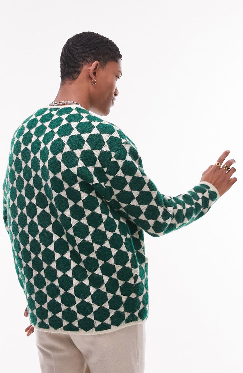 Topman Geo Pattern Cardigan, Alternate, color, 