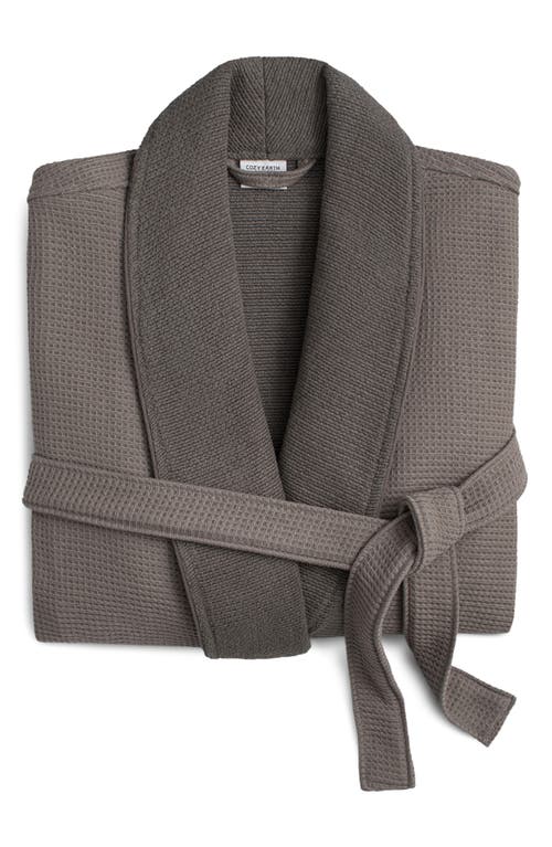 Cozy Earth Waffle Terry Robe In Gray