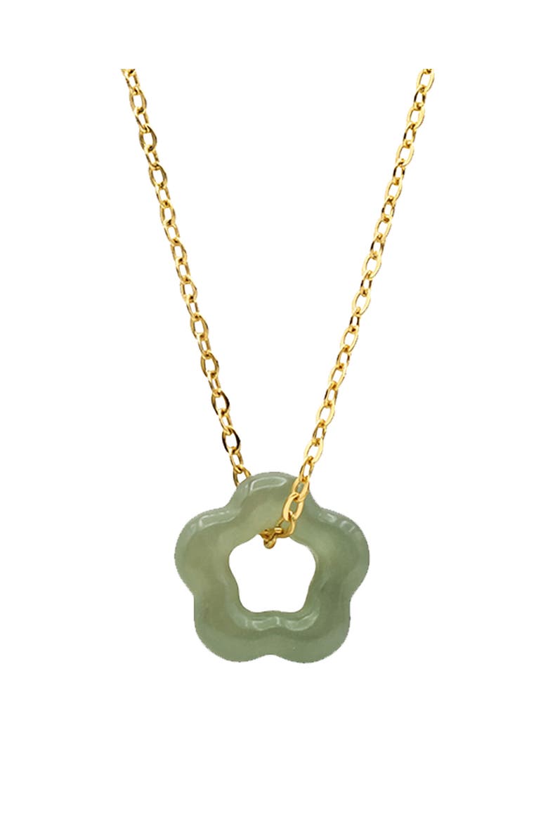 Plum blossom Green jade pendant necklace, Main, color, Light Green