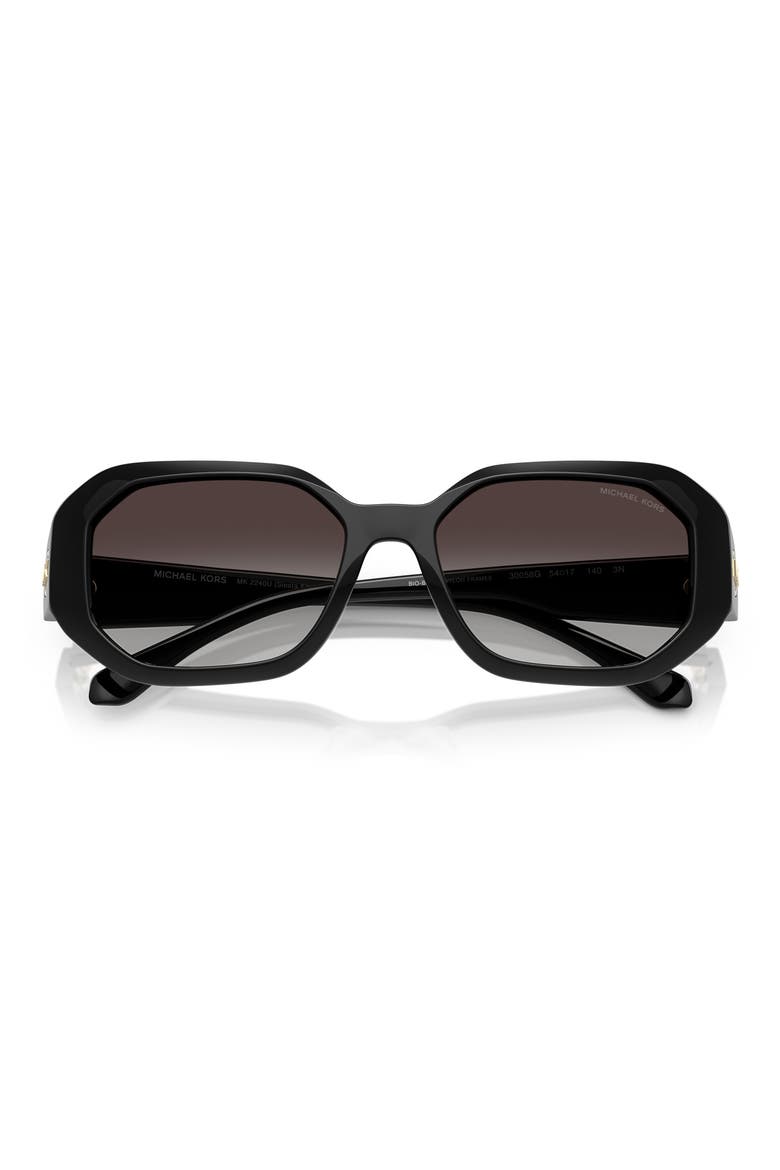 54mm Gradient Geometric Sunglasses, Alternate, color, BLACK / DARK GREY GRADIENT
